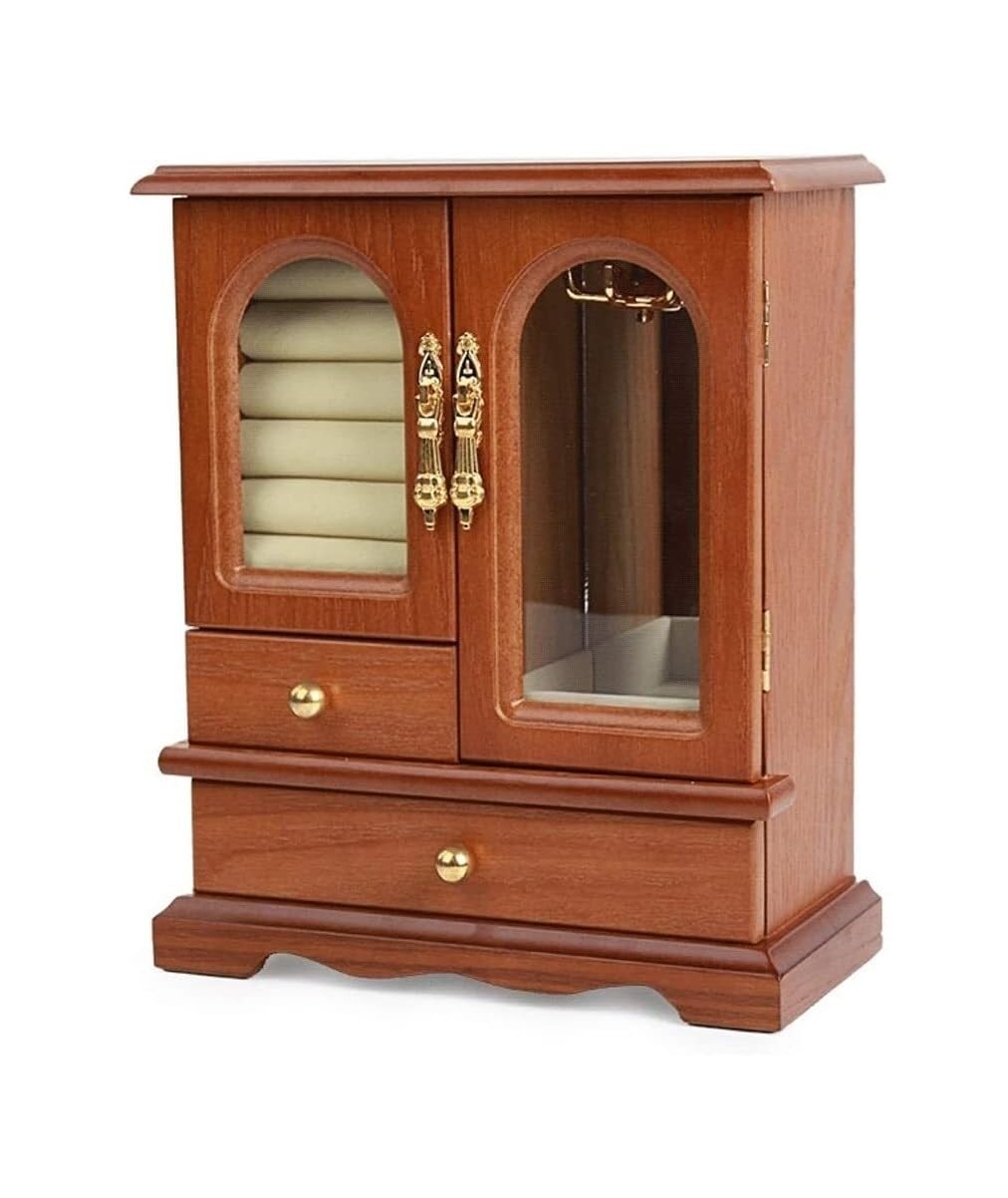 TIANQIHAO Jewelry Box Vintage Jewelry Case Multifunction Jewelry Display Box With 2 Drawers And 360°Rotating Hook Jewellry Holder,Jewelry Box a