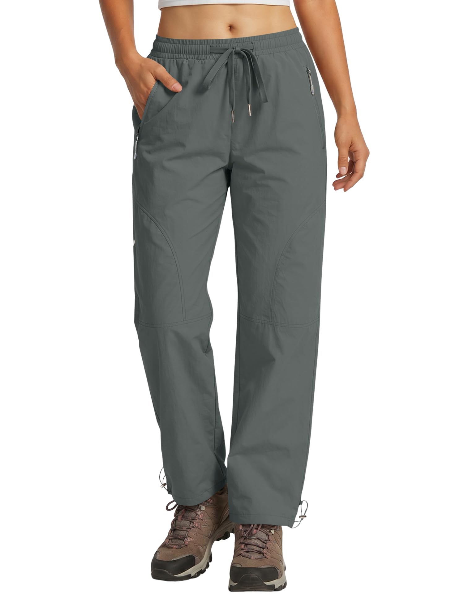 Rapbin Wanderhose Damen Outdoorhose Leicht Schnelltrocknend Atmungsaktiv Trekkinghose Funktionshose Sommer mit Reißverschlusstaschen