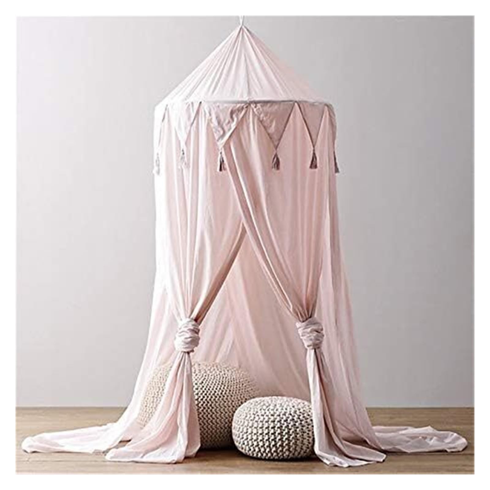 Tenda sensoriale, Baldacchino for Letto Principessa, Cupola Rotonda, Tenda da Gioco, con Nappa, for la Decorazione della Camera da Letto(Pink)