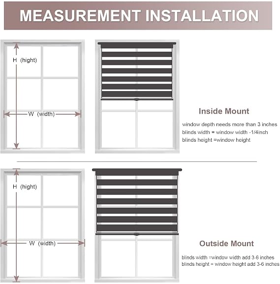 MYshade Custom Cordless Zebra Blinds for Windows Room Darkening Zebra Roller Shades Dual Roller Blinds Day and Night Blinds Suitable for Office,Living Room,Bedroom,White-Blackout