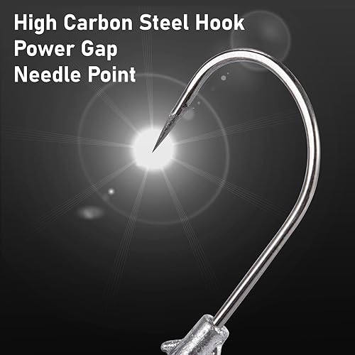 Miniatura 5 de Dr.Fish Paquete de 10 plantillas de ojos de pesca, ojos 3D, cabezas de trucha, anzuelo, cebo vivo, cabezas de plástico para agua salada, 12 oz, 38