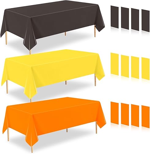 Miniatura 57 de Paquete de 4 manteles de plástico verde salvia, 54 x 108 pulgadas, desechables, impermeables, rectangulares para mesa, para boda de novia, fiesta de