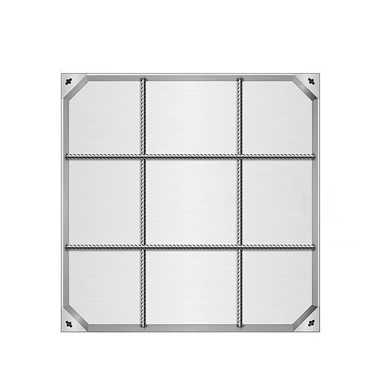MSHGSKU Stainless Steel Invisible Manhole Cover - 20" Square Embedded Sewer Lid for Concrete, Cement, Tile & Sand - Metal Sewage Access Solution