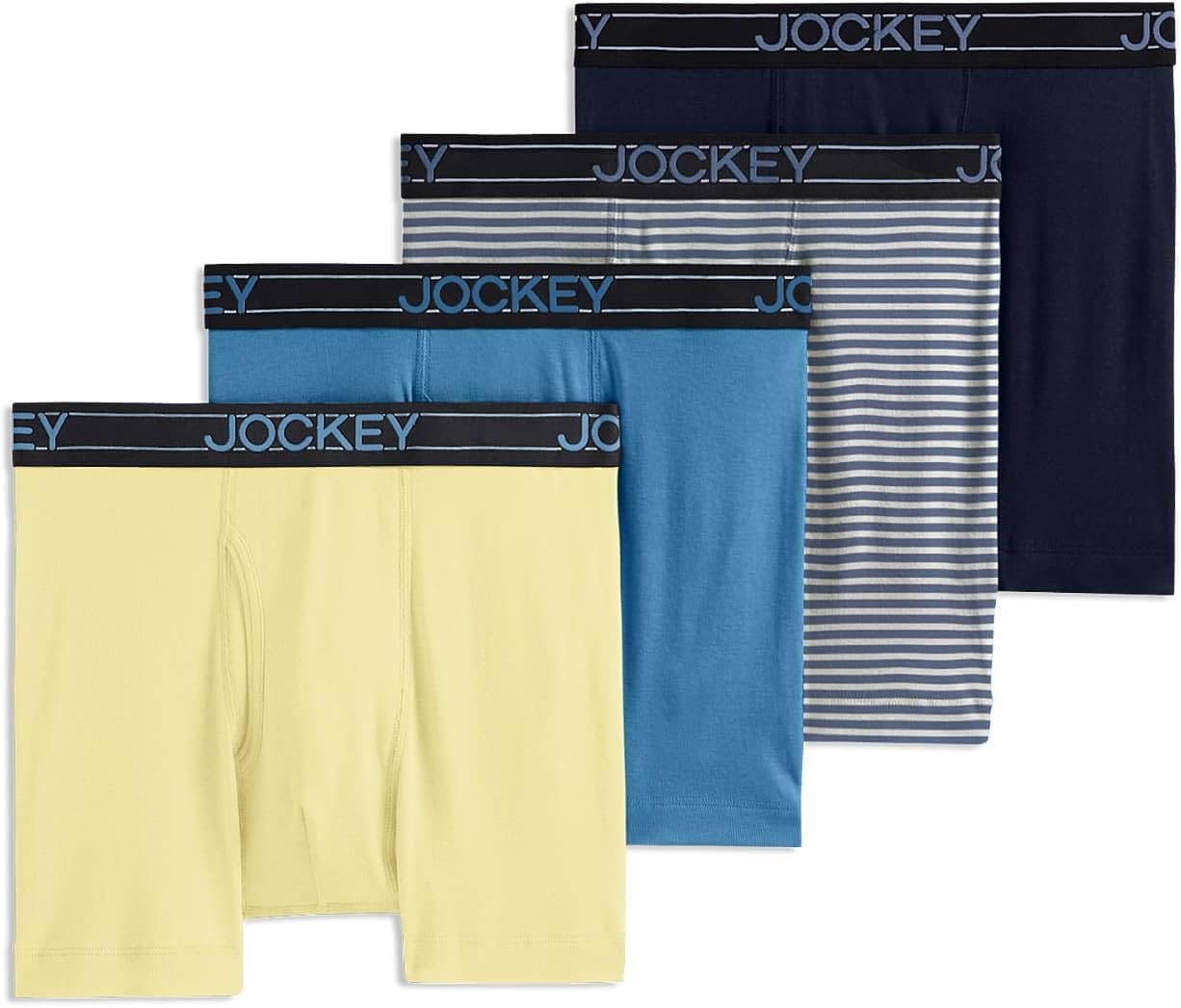 Jockey Men's Underwear Lightweight Cotton Blend 5" Boxer Brief - 4 Pack