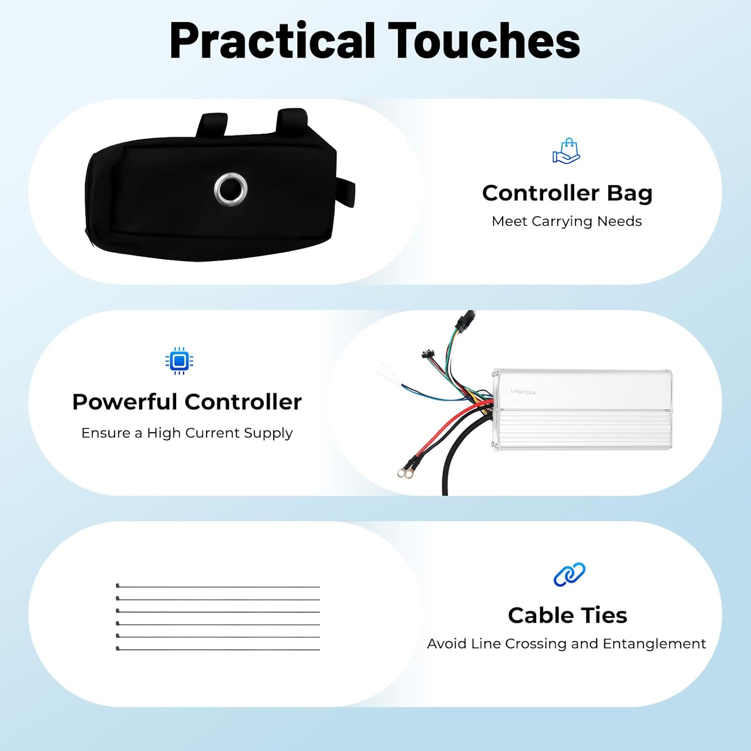 20"x4" Fat Tire 48V Ebike Electric Front Wheel Bicycle Kit Electric Bike Conversion Kit 1000W for Fat Tire Bike Motor Kit