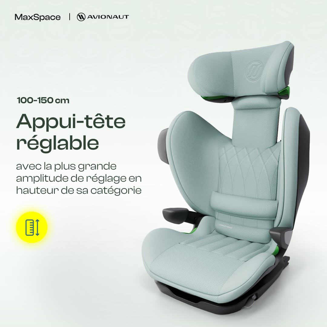MaxSpace AirFlow - Siège Auto - 100-150 cm 15-50 kg avec Système de Ventilation Groupe 2/3 Appuie-tête réglable, Sûr & Confortable - ECE R129 (Navy)