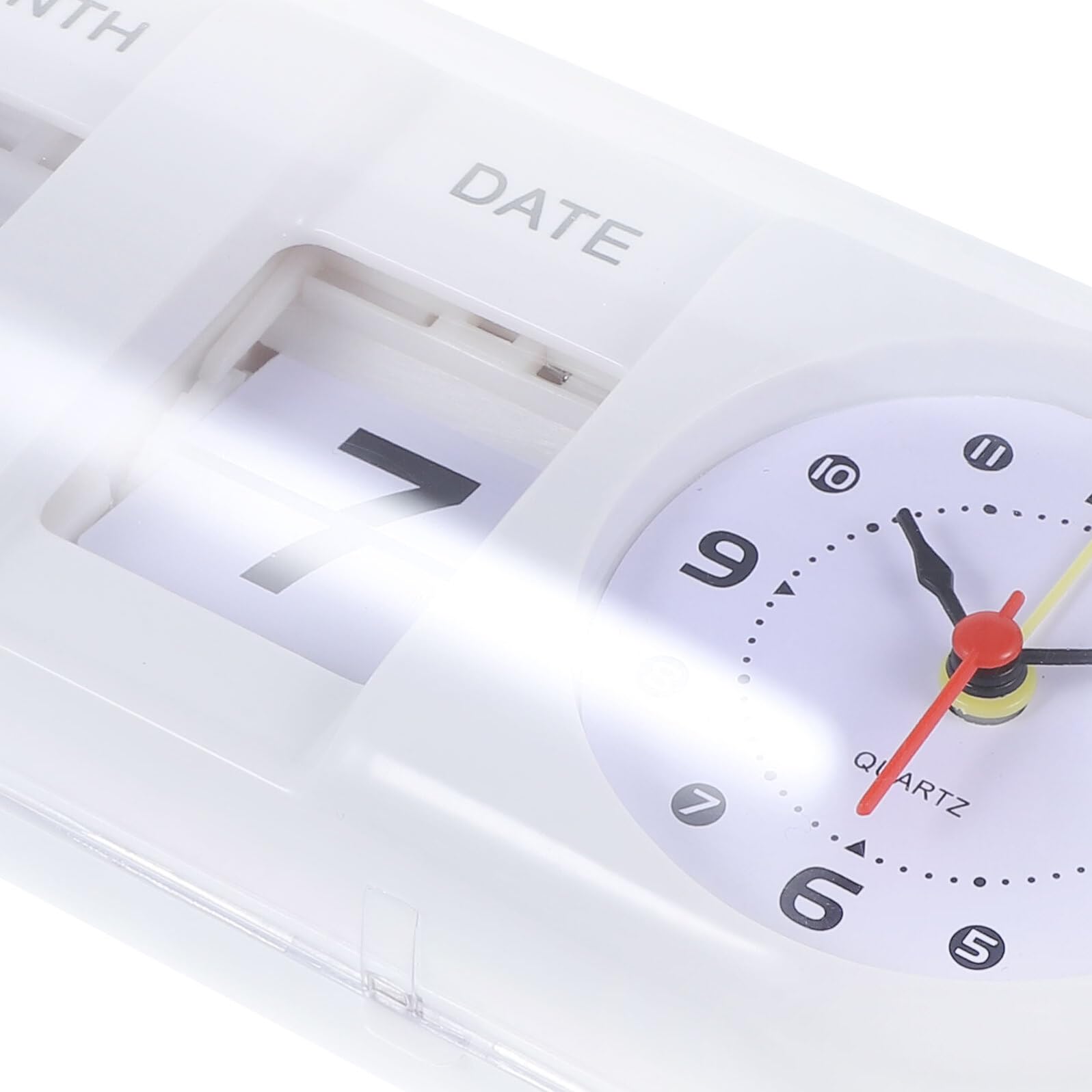 LIFKOME Reloj de Escritorio Manual Flip Calendario Perpetuo Reloj Vintage Abs Compacto para Oficina Hogar Cocina Baterías Resistente y Duradero