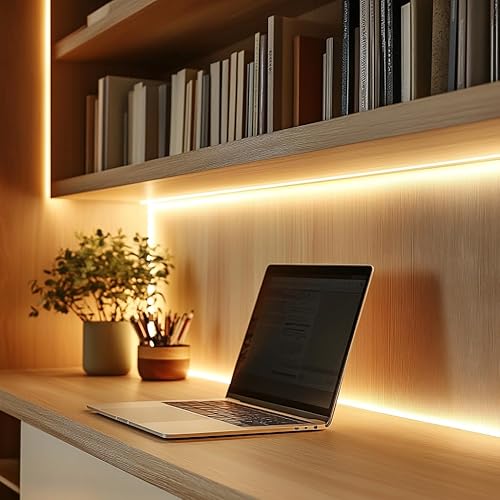 Miniatura 55 de Tira de luces LED cortas de 5 V USB LED, iluminación para gabinete, tira de luz LED COB de 3000 K, blanco cálido, no regulable, luces LED pequeñas