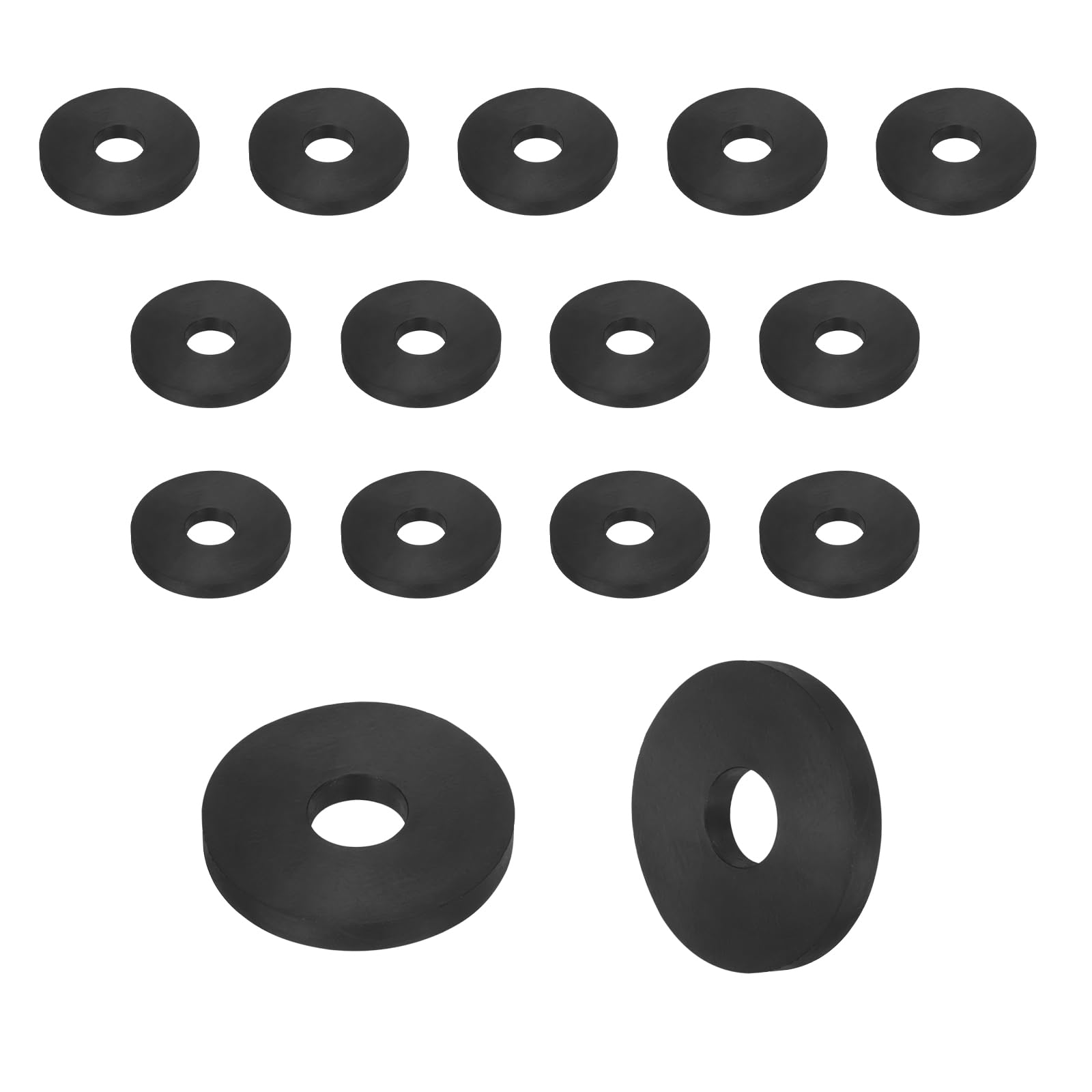 sourcing map 15Pcs Black Round Rubber Spacers, 20mm OD, 6mm ID, 8mm Thick