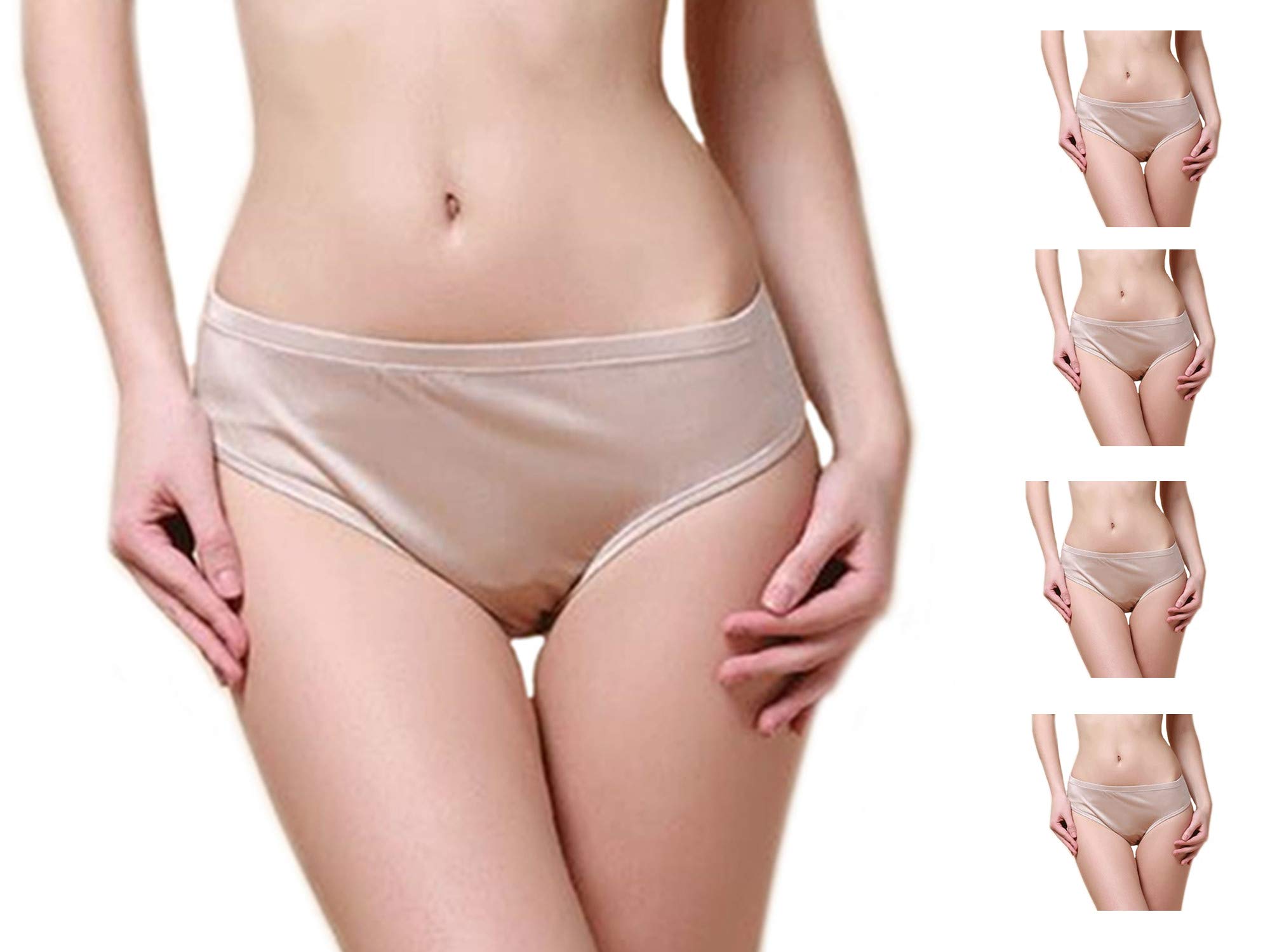 MESHIKAIER Culotte Femme en 100% Soie sans Couture Culotte Basse Bien Élastique