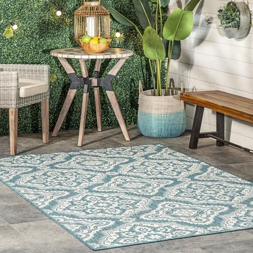 nuLOOM Arna Floral Indoor/Outdoor Area Rug, 4′ x 6′, Green
