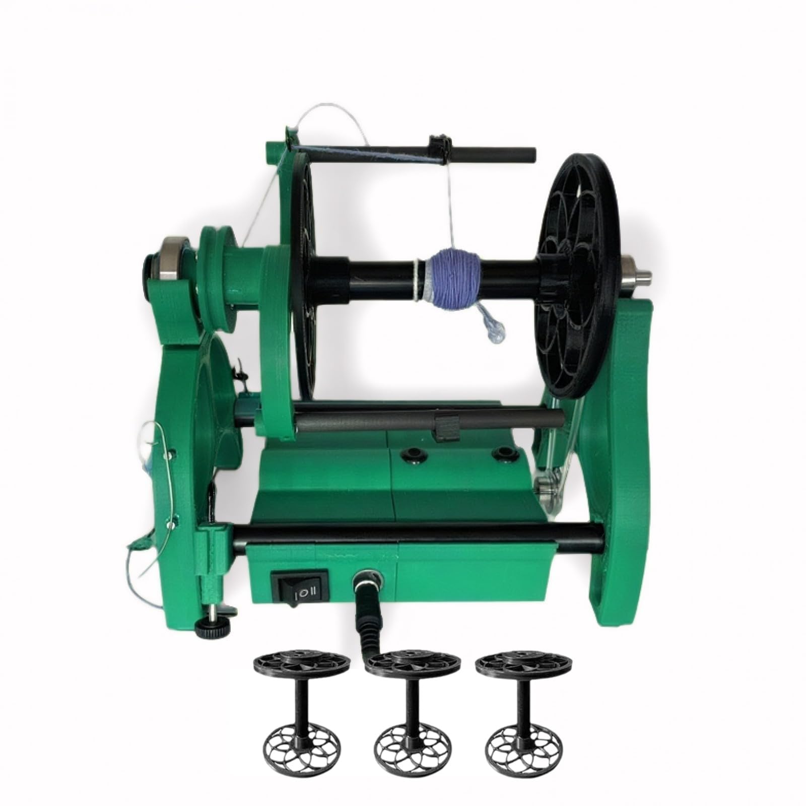 12V Electric Spinning Wheel for Yarn Making - Professional Yarn Spinning Wheel Kit with High Torque Motor, Variable Speed Control, Maintenance-Free Beginner Spinning Wheel - for DIY Artisans (Green)