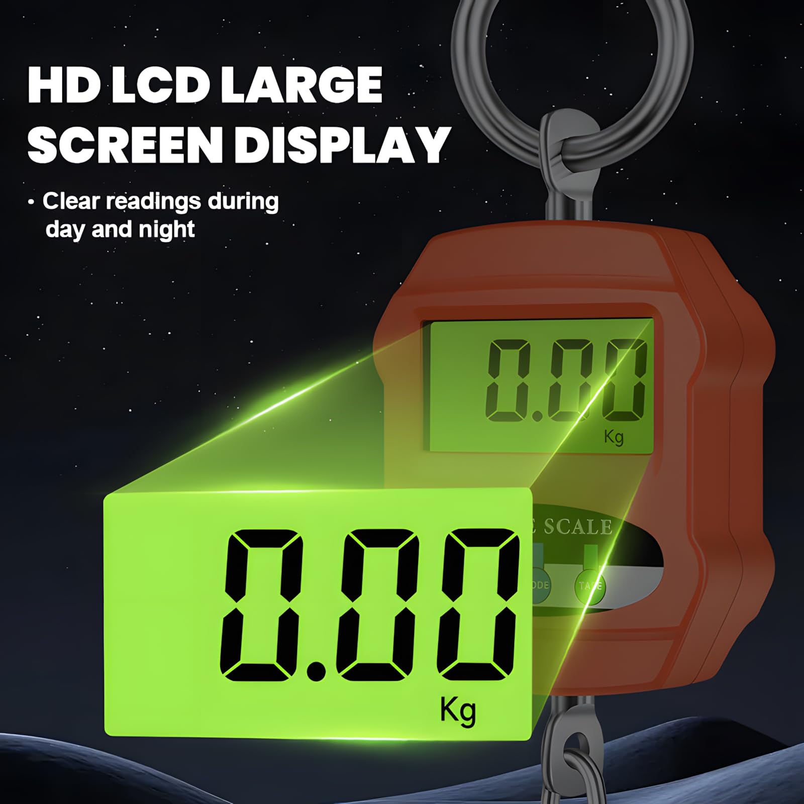 Bilancia Digitale Da Appendere Per Gru 3000 Kg / 6600 Lb – Industriale Con Display LED (Arancione)