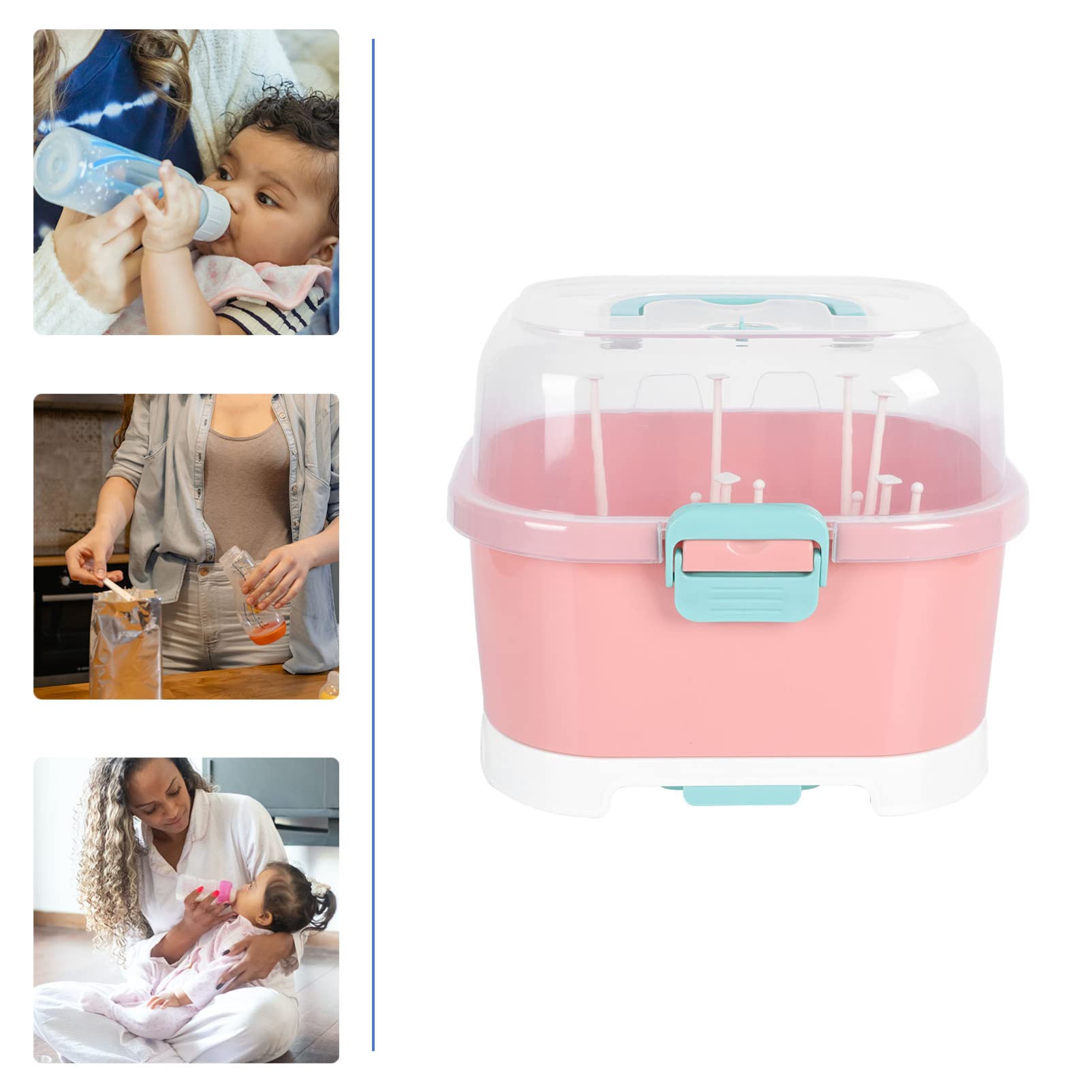 Boîte de rangement pour bouteilles d'alimentation - Égouttoir à vaisselle sur comptoir pour évier de cuisine - Égouttoir à vaisselle - Égouttoir à vaisselle - Filet de drainage - Vaisselle