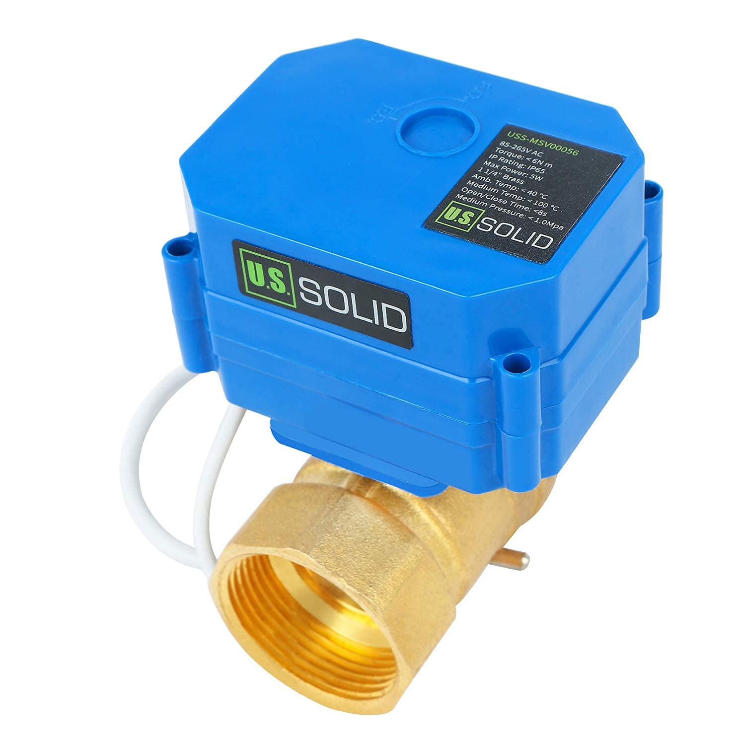 U.S. Solid 1 1/4" mosiężny zawór kulowy z napędem 220V AC (85-265V AC) DN32 elektryczny zawór kulowy, 2-przewodowa konfiguracja automatycznego powrotu