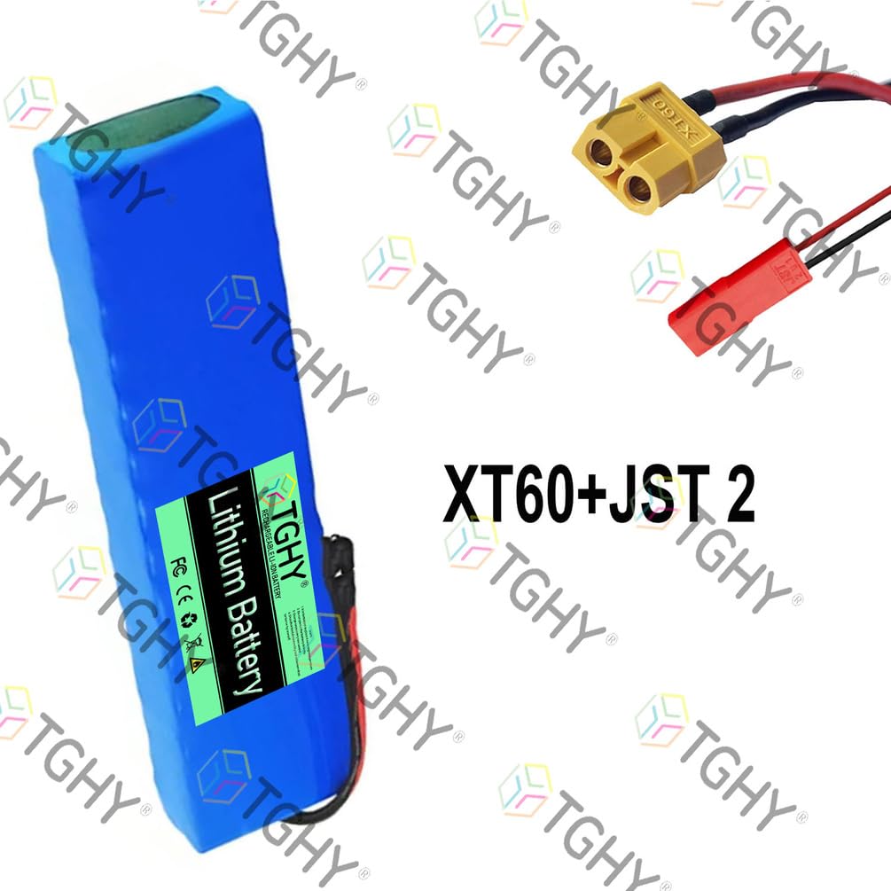 TGHY Batteria al Litio da 36V 10.5Ah per Monopattino Elettrico, configurazione 10S3P, Batteria da 36 Volt con Caricabatterie Inclusa, per Motori di Skateboard da 0-350W.,Xt60+jst 2