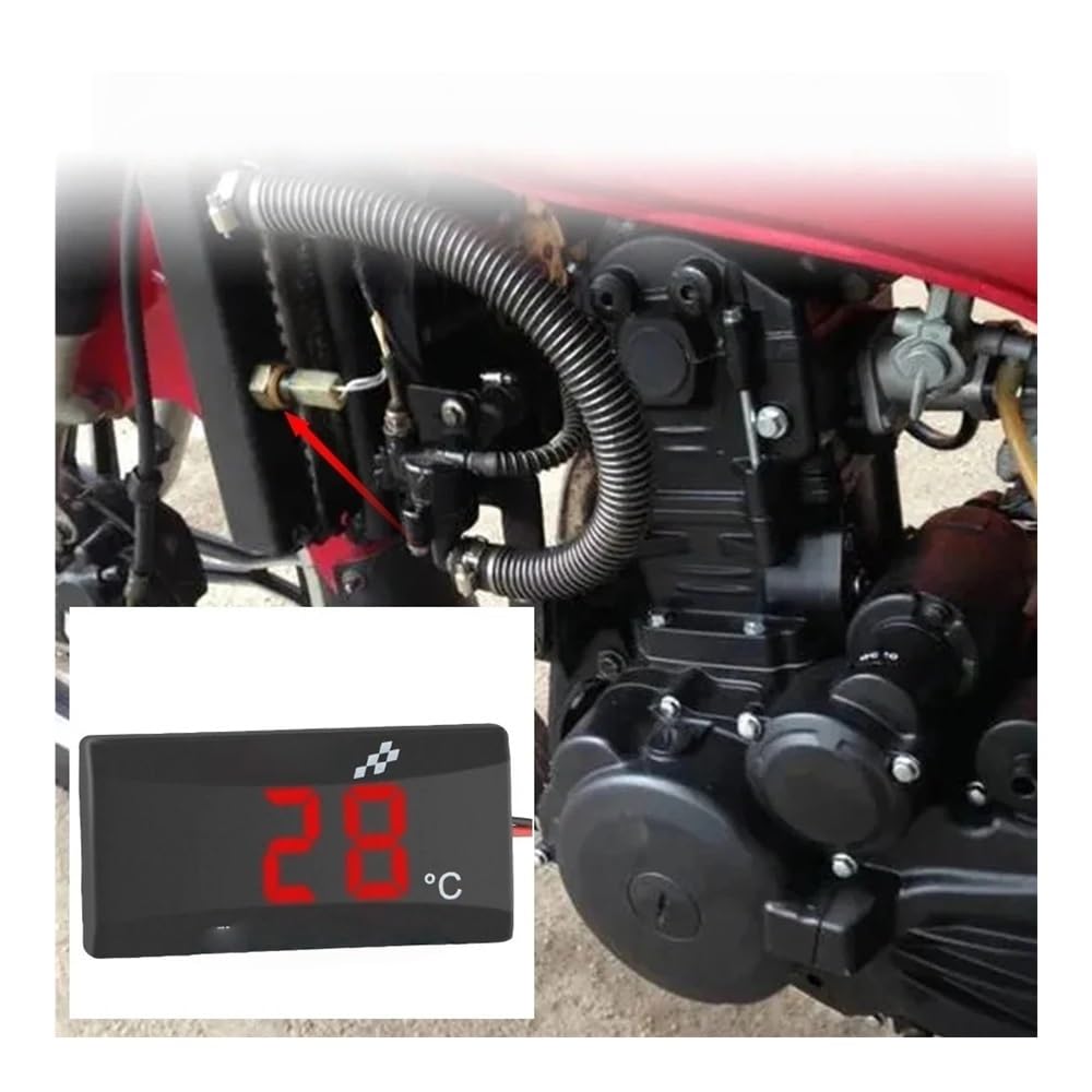 Display Velocità Termometro Per Moto Con Retrofit Serbatoio Acqua Senso 0~120°C Monitor Indicatore Rosso Blu Avviso 12V