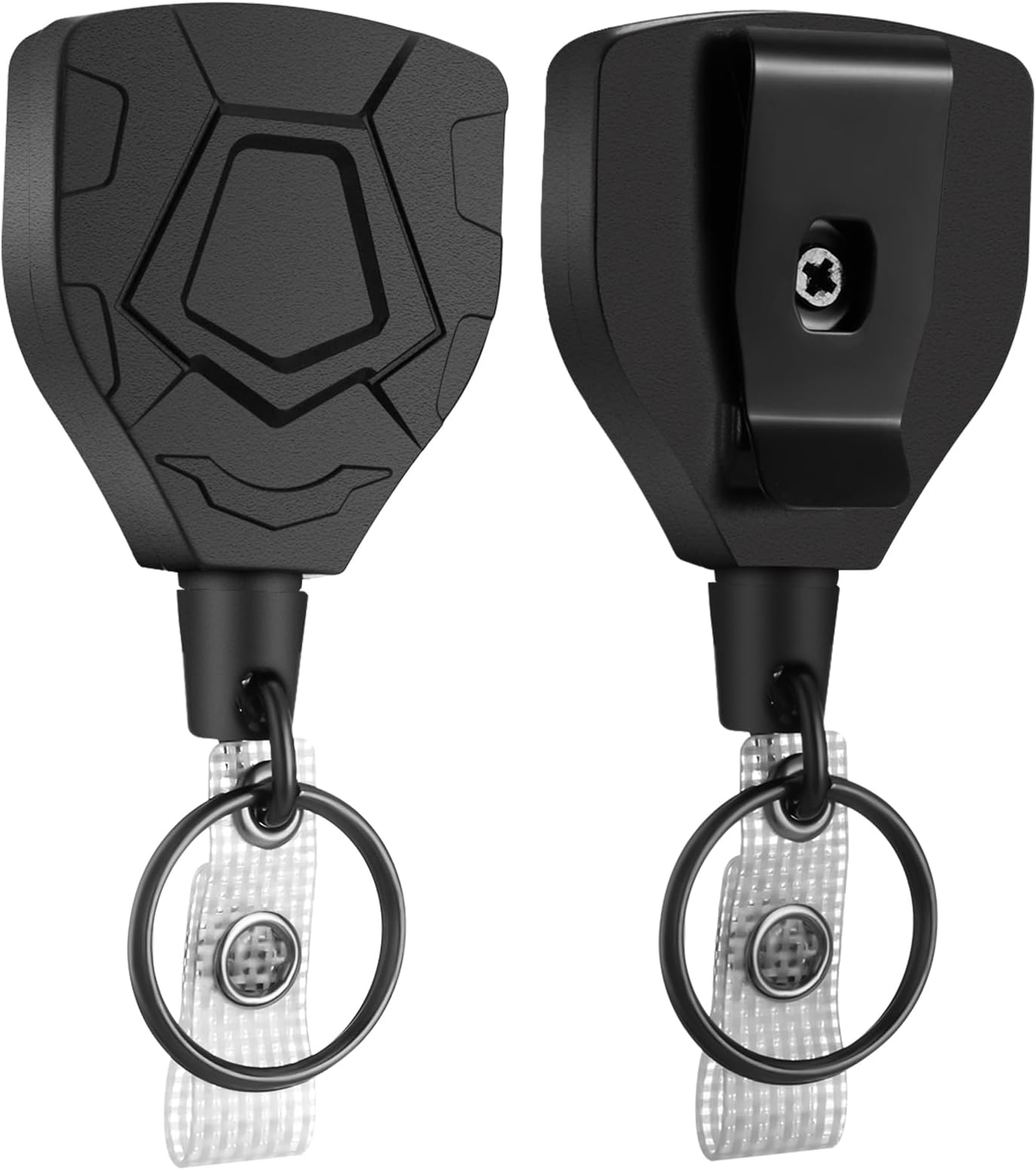 RosewineC 2 Pcs Heavy Duty Retractable Keychain, Retractable Lanyard, Retractable Keyring with 27.5” Steel Cord, ID Badge Holder with Key Chain for Office School Outdoor