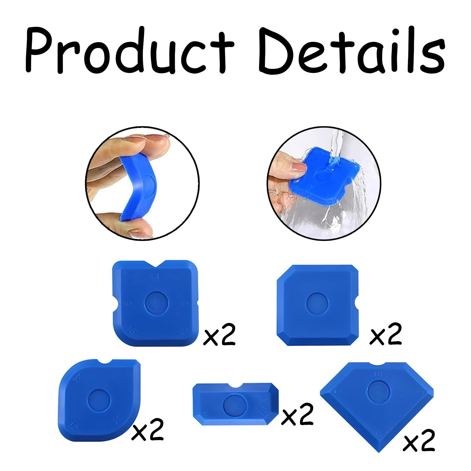 10 Piece Silicone Tool Set for Caulking and Sealing - Portable Smoothing Tools for Bathroom Kitchen, and Window Projects - Image 2
