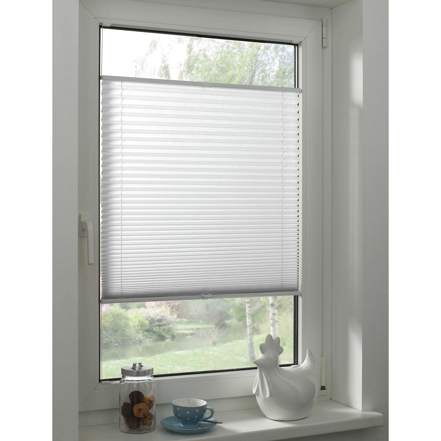 GARDINIA Estor Plisado Concept luz de día, Opaco, Plegable, luz Transparente, Ajustable, fácil de acortar, Blanco, 80 x 210 cm