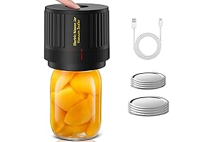 Electric Mason Jar Vacuum Sealer Kit for Wide-Mouth & Regular-Mouth Mason Jars,...