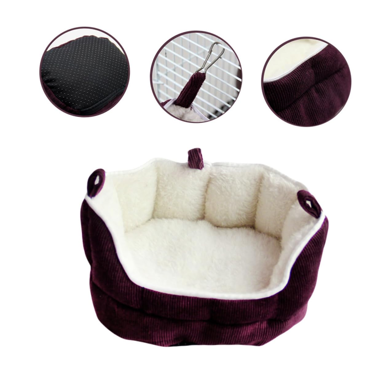 3stücke Kleintier Schlafsack Bequeme Hängematte Für Frettchen Kaninchen Meerschweinchen Hamster Und Andere Kleintiere Rote Kuschel-hausbett Für Entspannte Ruhezeiten
