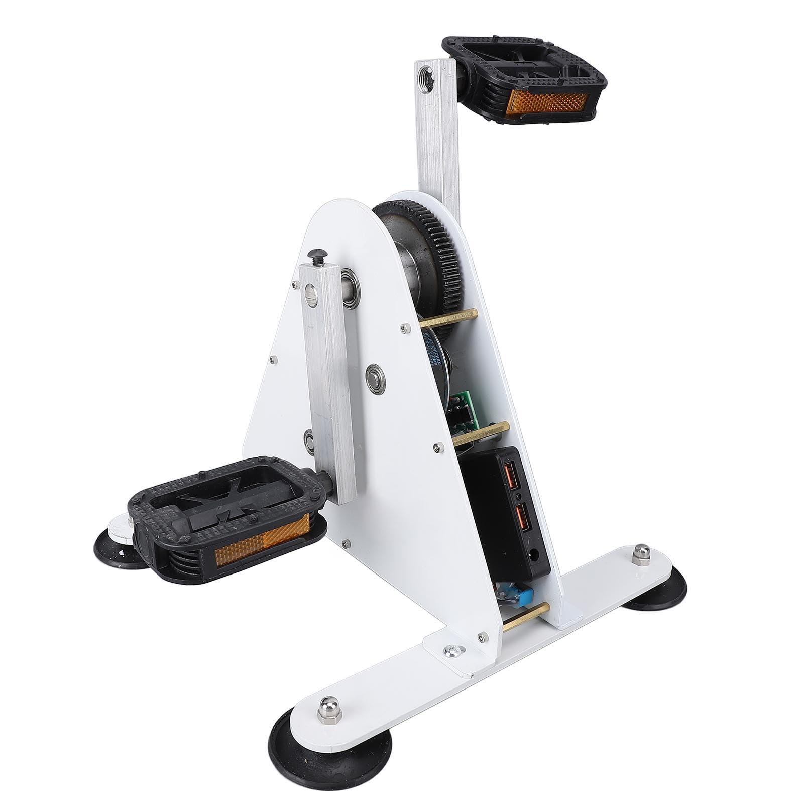 Eujgoov Generatore a Pedale 100W, di Ingranaggi in Metallo e Cinghia Silenziosa, 2 Uscite USB Ricarica Rapida DC 1-35V per Campeggio Alimentazione di Emergenza e Dispositivi a Basso