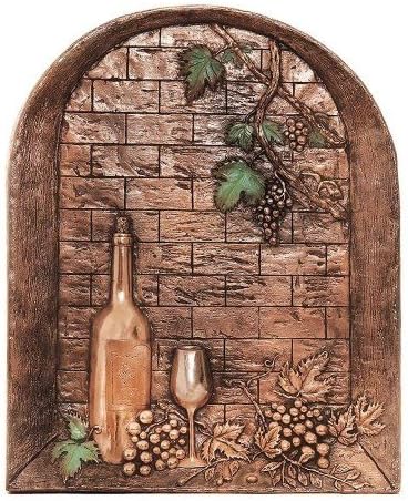 DT-17-2004C Mediterranean Window with Wine Bottle Backsplash Mural Tile44; Copper