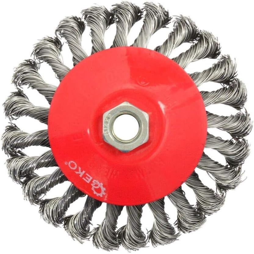 Geko G00607 Bevel Twisted Knot Steel Wire Brush M14 125 mm, Multi-Colour