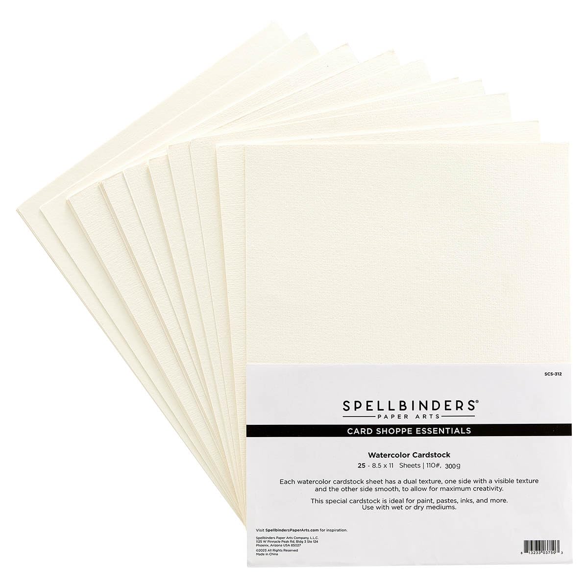 Spellbinders 25-Pack Watercolor Paper, White