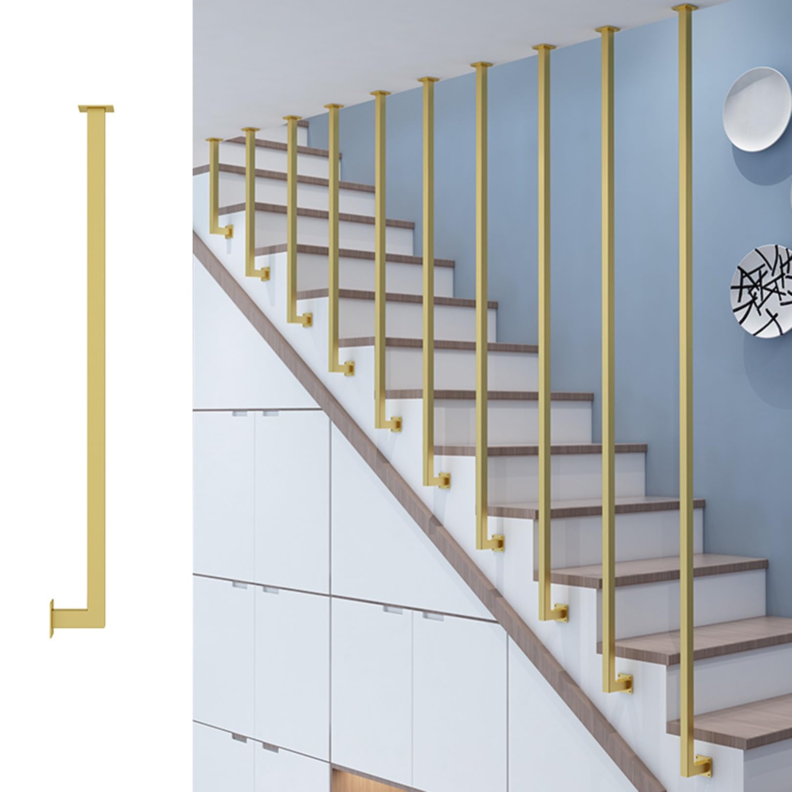 Balustres d'escalier au design d'intérieur haut de gamme et finition minimaliste élégante