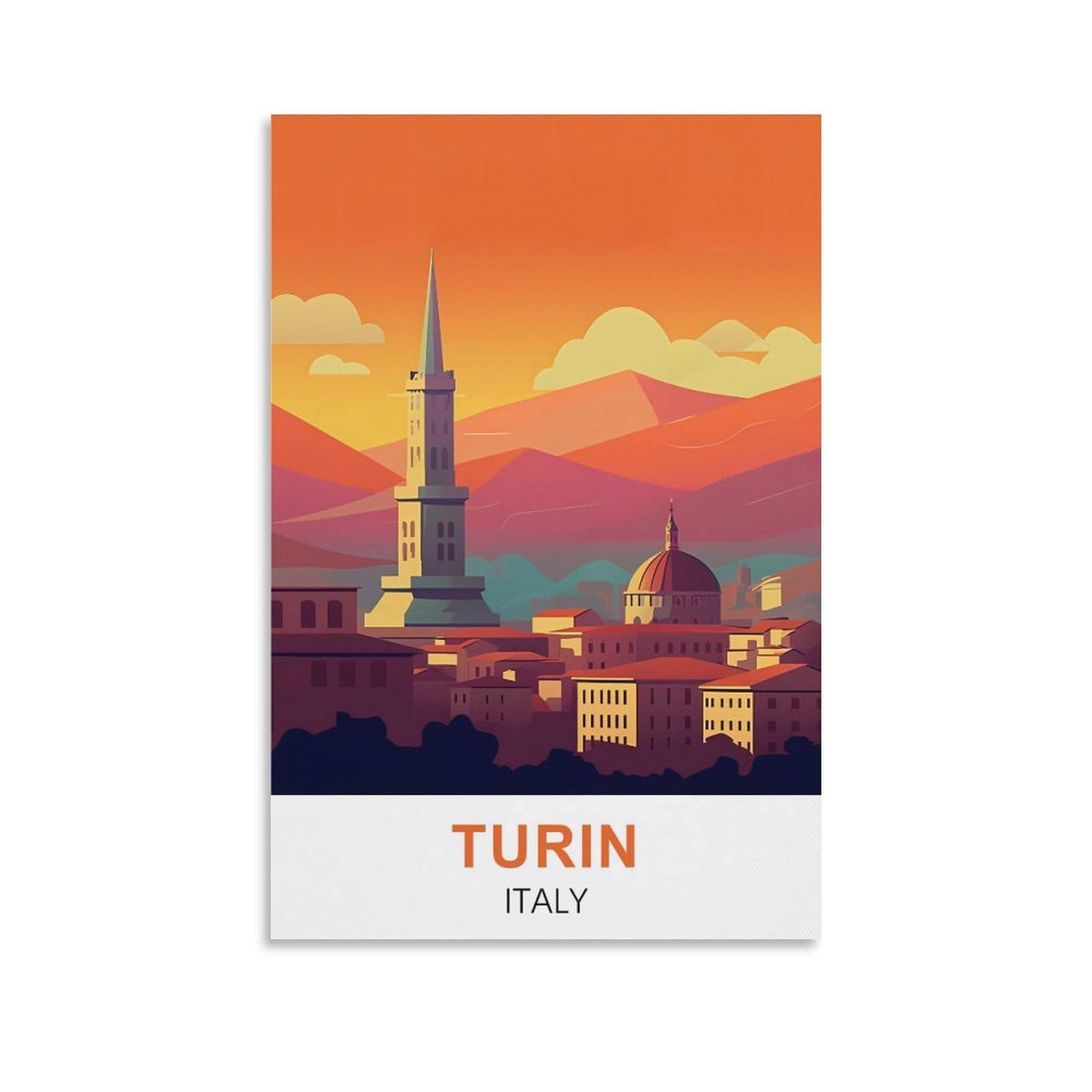 Nprzm A273 Retro Metal Aluminium Tin Sign Turin Italy Decoration For Home Wall Art Kitchen Bar Pub Room Farm Garage Vintage Retro Poster Plaque 30X30cm