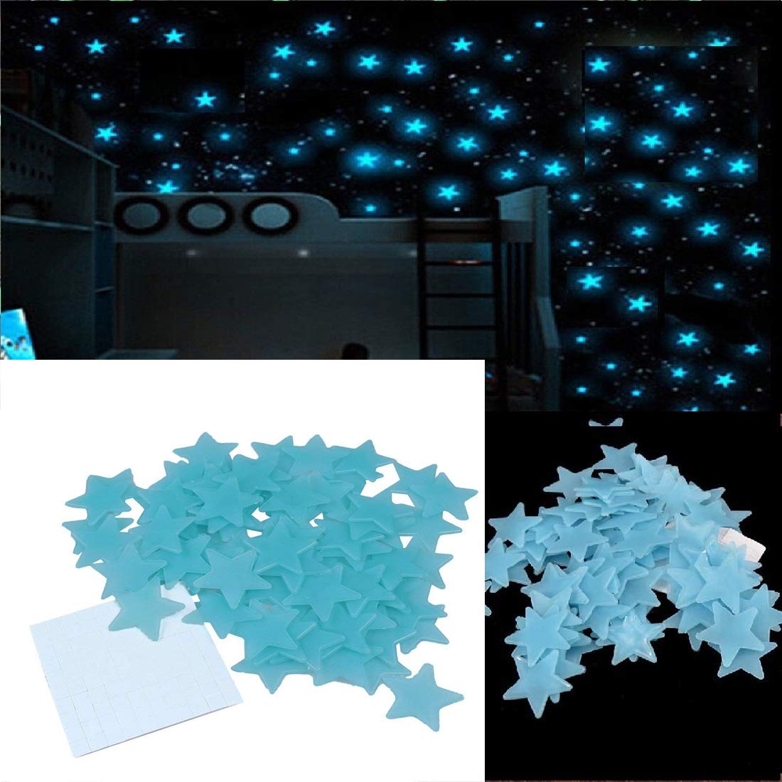 Something4u 200 pcs Blue Colour Fluorescent Glow in The Dark Star Wall Sticker(200 Stars,Size: 3.5 x3.5 cm) Set of 200 (B07XMK8ZNF) Amazon Price History, Amazon Price Tracker