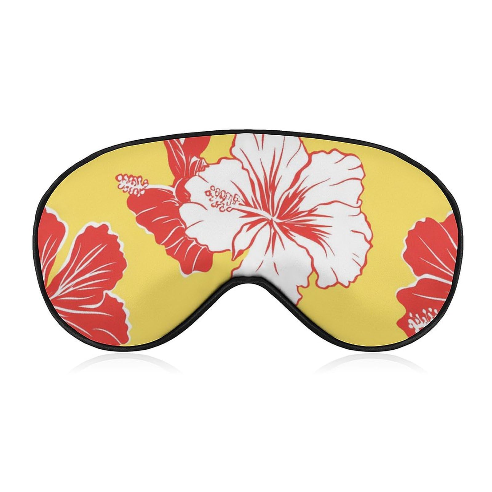Hibiscus Flowers Sleep Mask Eye Shade Cover Adjustable Strap for Travel Lunch Break Women Men
