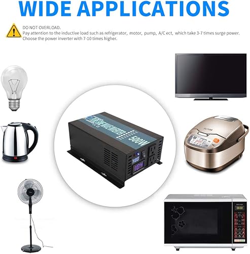 Miniatura 4 de WZRELB inversor de corriente solar pura de la onda sinusoidal de 500W 24V 120V con el interruptor teledirigido