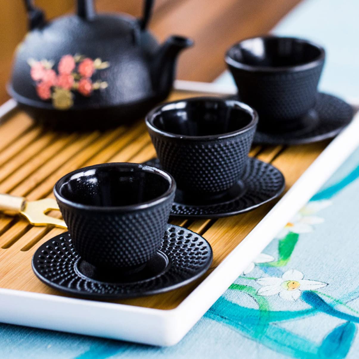 BESTonZON 4 pezzi tè giapponese tazza da tè giapponese tazza da tè in ghisa tè nero
