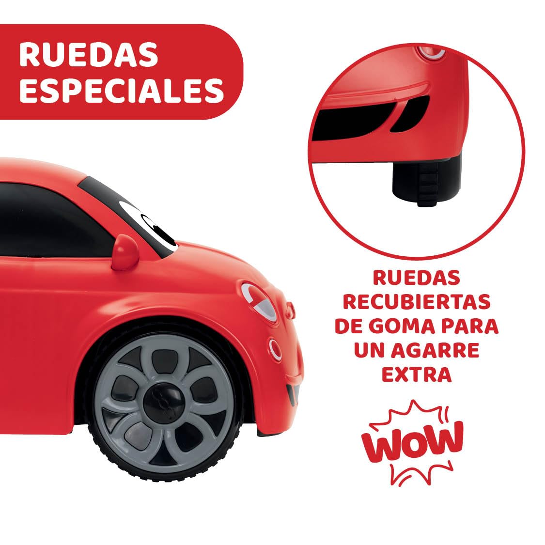 Chicco Fiat 500 RC Coche Radiocontrol, Coche Teledirigido de Carreras Deportivo para Niños, Coche Radiocontrol con Volante Intuitivo, Juguetes Niños, 2 a 6 Años, Color Rojo