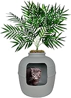 Vista 1 de Good Pet Stuff Kit original de caja de arena oculta y forro reutilizable, maceta redonda cerrada con plantas artificiales, sistema de filtro de olor