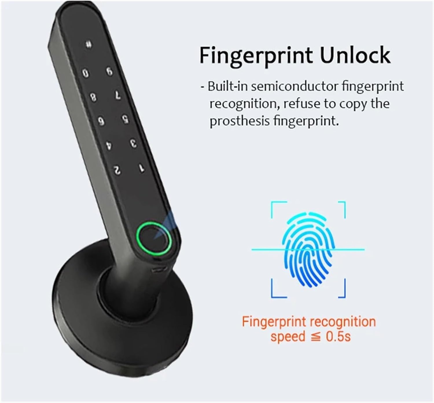 TAREOM Serratura Intelligente Serratura biometrica per Impronte digitali Serratura con Password App Bluetooth codice monouso codice dinamico sblocco Serratura della Maniglia della Porta