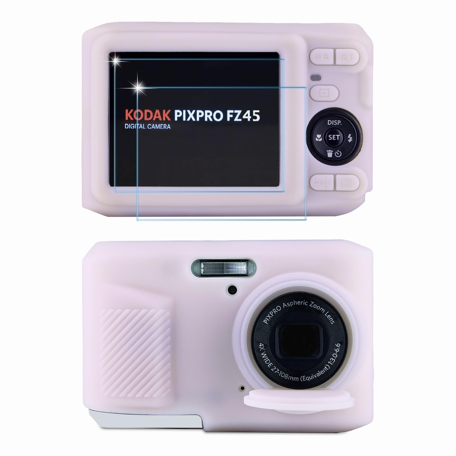 Frevyve Case for Kodak PIXPRO FZ45 Camera, FZ45 Accessories - Jelly Pink