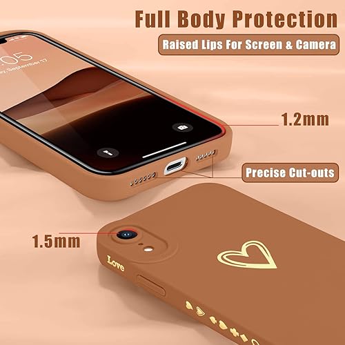 Miniatura 5 de Teageo Funda compatible con iPhone XR de 6.1 pulgadas para mujeres y niñas, lindo corazón de amor de lujo funda protectora suave antiarañazos para