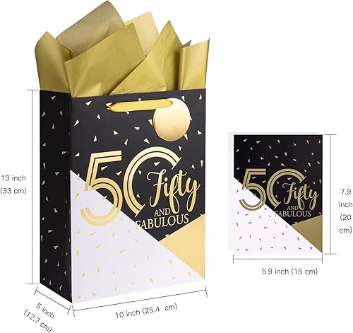 Vista 9 de WRAPAHOLIC Bolsa de regalo de cumpleaños grande de 13 pulgadas con tarjeta y papel de seda - 16 cumpleaños