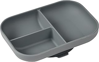 Plato de silicona con 3 compartimentos y ventosa para bebés