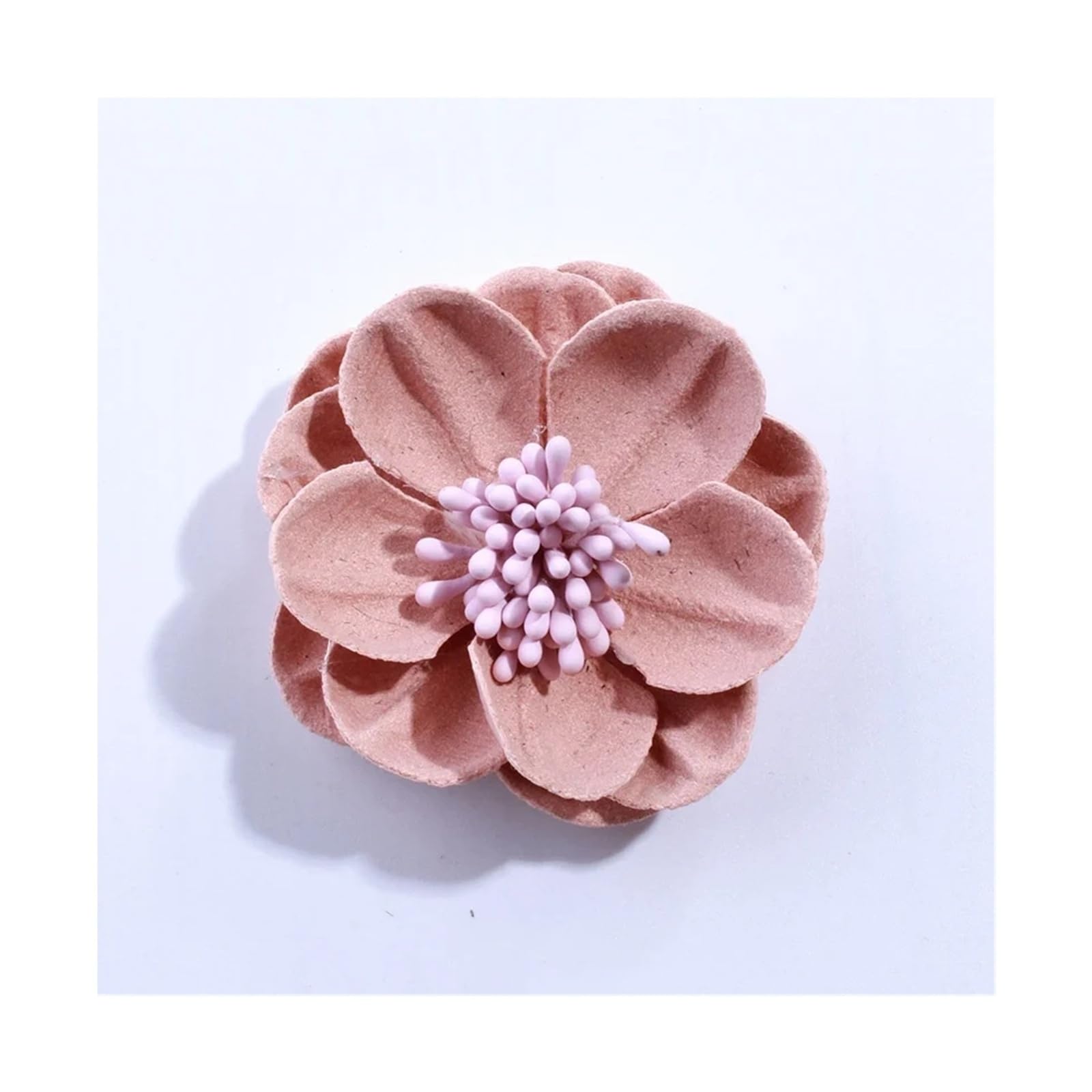 KiddiBubzi 10PCS 5CM Artificial Felt Fabric Flowers With Stamen For Wedding Invitation Chic Fake Flower For Home Dress Decoration(Peach)
