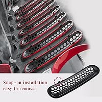 Vista 4 de ASUBHA 7 piezas de insertos de malla para parrilla frontal, color negro mate, cubierta protectora de malla frontal con clip, compatible con Jeep JK