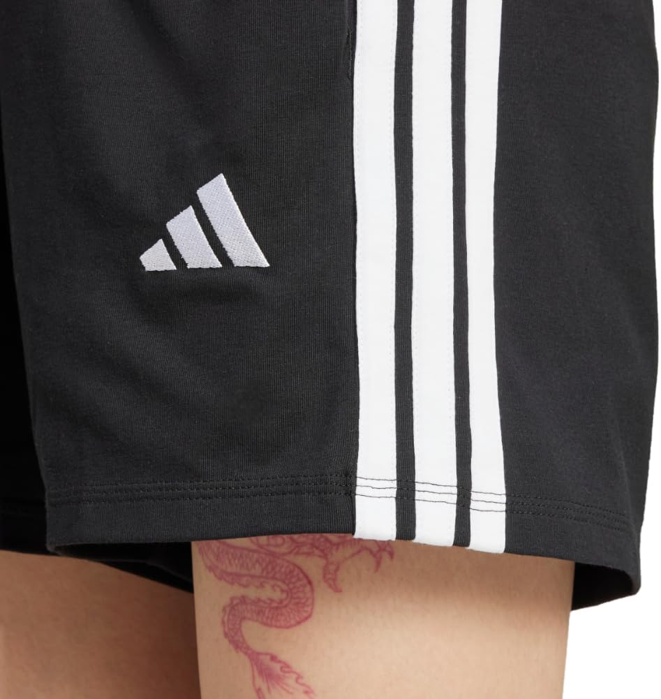 Adidas Womens Essentials 3-Stripes Cotton Shorts - Image 4
