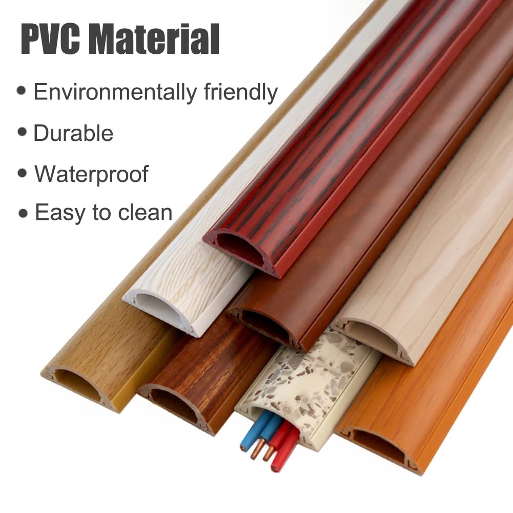 Cubiertas de suelo para cables Grano De Madera Protector De Cable Cubre Cable - Sujeta 3 Cables, Protector De Cable para Suelo, Pasacables Autoadhesivo, 3cm Ancho, 1.1cm Alto ( Size : 200cm (6.6ft) )