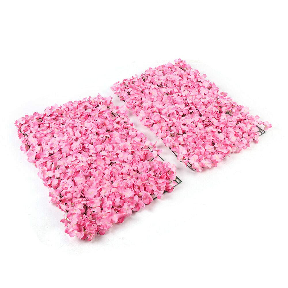 Künstliche Blumenwand, Kunststoff-Seidenzaun, Wandpaneel, 16 x 24, 10 Stück, Rosa, Gartenzaun, Hochzeitszimmerwand
