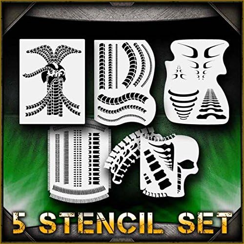 Biomech Set AirSick Airbrush Stencil Template