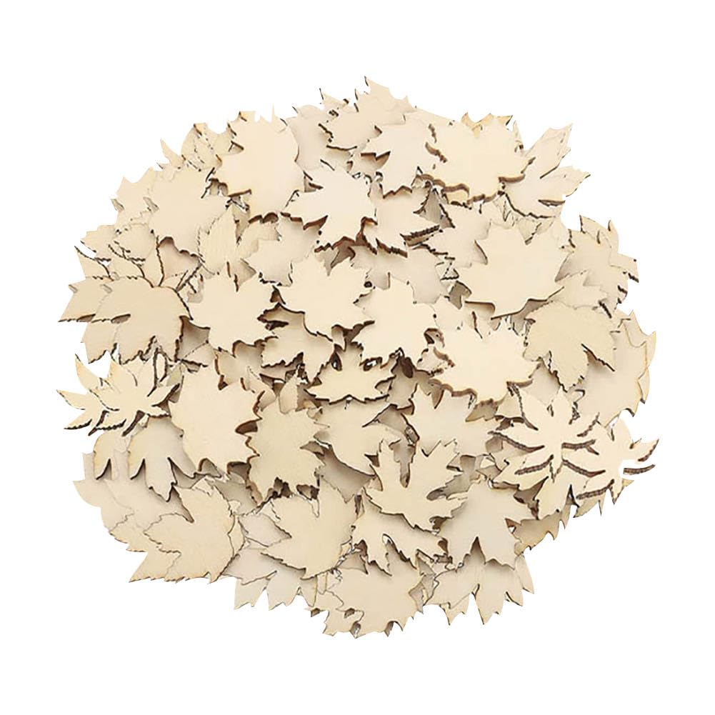 80pcs Autumn Leaves Blank Raw Wood Small Maple Leaves Wooden Leaves Thank You Tree Leaves Thanksgiving Leaves Ornaments